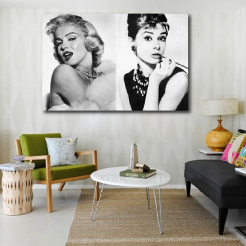 Πίνακας σε καμβά με τις Audrey Hepburn & Marilyn Monroe